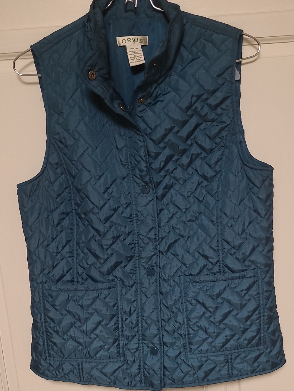 Vintage Orvis Women's Quilted Dark Teal/Navy Vest